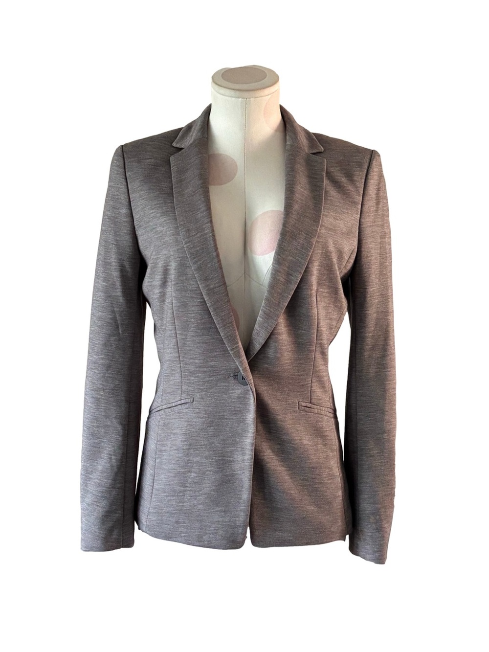 H&M Gray Mélange Tailored Blazer Jacket 6 - Picture 7 of 11